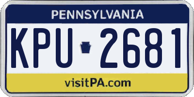 PA license plate KPU2681