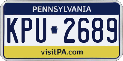 PA license plate KPU2689
