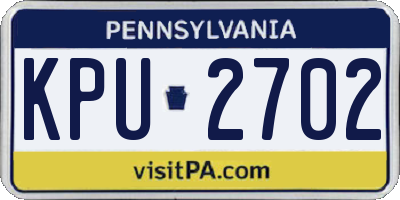 PA license plate KPU2702