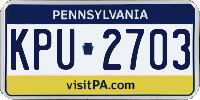PA license plate KPU2703