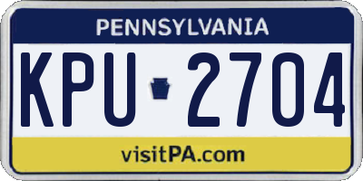 PA license plate KPU2704