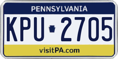 PA license plate KPU2705