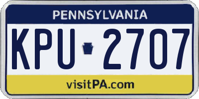 PA license plate KPU2707
