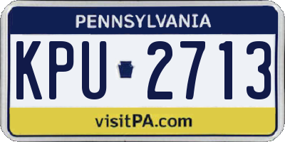 PA license plate KPU2713