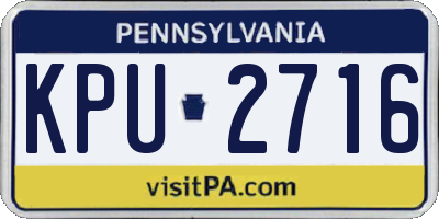 PA license plate KPU2716