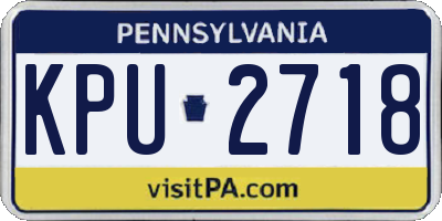 PA license plate KPU2718