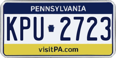 PA license plate KPU2723