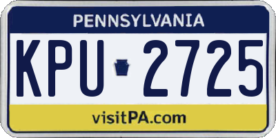 PA license plate KPU2725