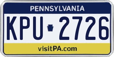 PA license plate KPU2726