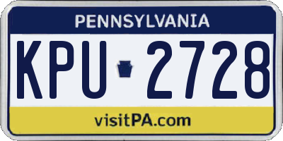 PA license plate KPU2728