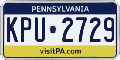 PA license plate KPU2729