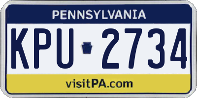 PA license plate KPU2734