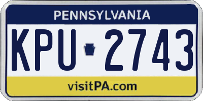 PA license plate KPU2743