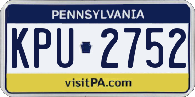 PA license plate KPU2752
