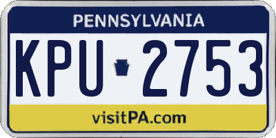 PA license plate KPU2753