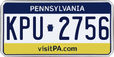 PA license plate KPU2756