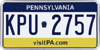PA license plate KPU2757
