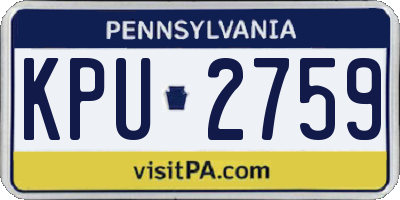 PA license plate KPU2759