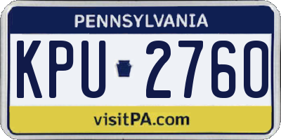 PA license plate KPU2760