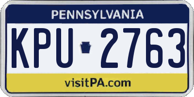 PA license plate KPU2763