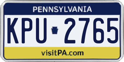 PA license plate KPU2765