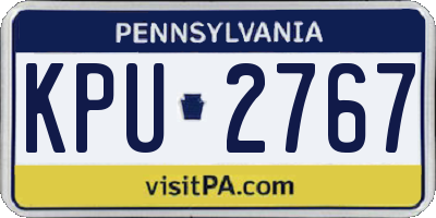 PA license plate KPU2767