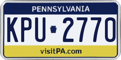 PA license plate KPU2770