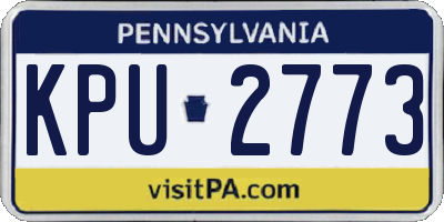 PA license plate KPU2773