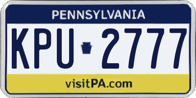 PA license plate KPU2777