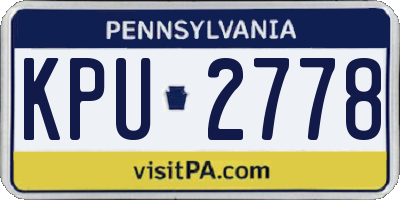 PA license plate KPU2778