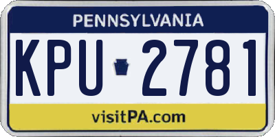 PA license plate KPU2781