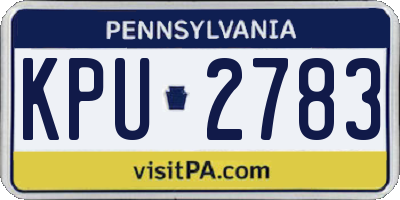 PA license plate KPU2783