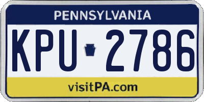 PA license plate KPU2786
