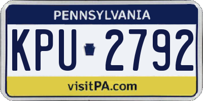 PA license plate KPU2792