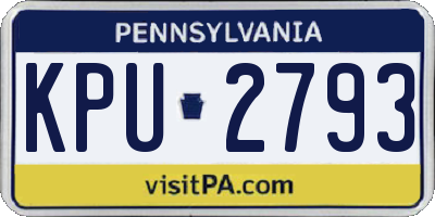 PA license plate KPU2793