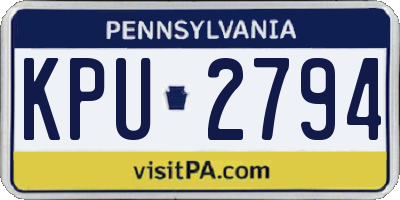 PA license plate KPU2794