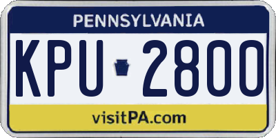 PA license plate KPU2800