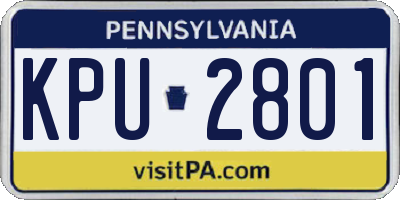 PA license plate KPU2801