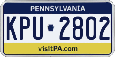 PA license plate KPU2802