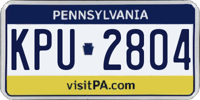 PA license plate KPU2804