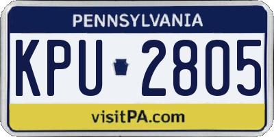 PA license plate KPU2805