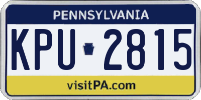 PA license plate KPU2815