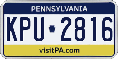PA license plate KPU2816