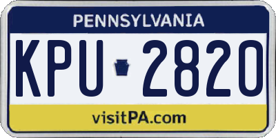 PA license plate KPU2820
