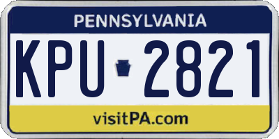PA license plate KPU2821