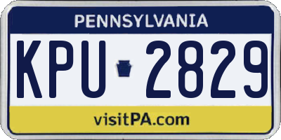 PA license plate KPU2829