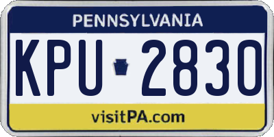 PA license plate KPU2830