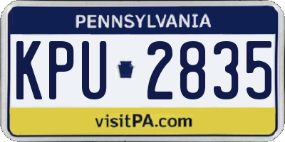 PA license plate KPU2835