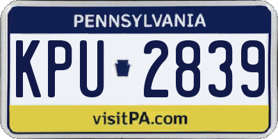 PA license plate KPU2839