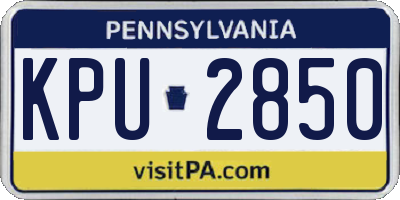 PA license plate KPU2850